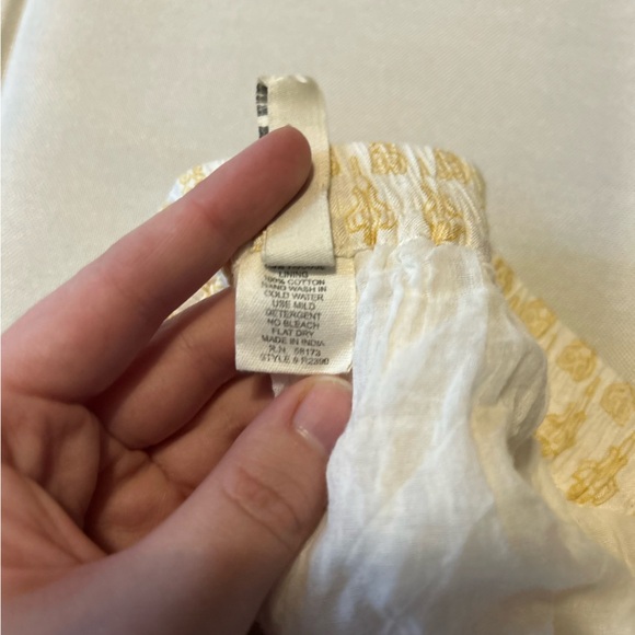 Anthropologie RAGA Mini Ruffle Skirt Tassel White & Yellow Boho Size Medium - Picture 4 of 6